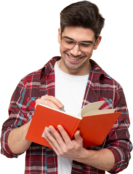 Author working on a manuscript